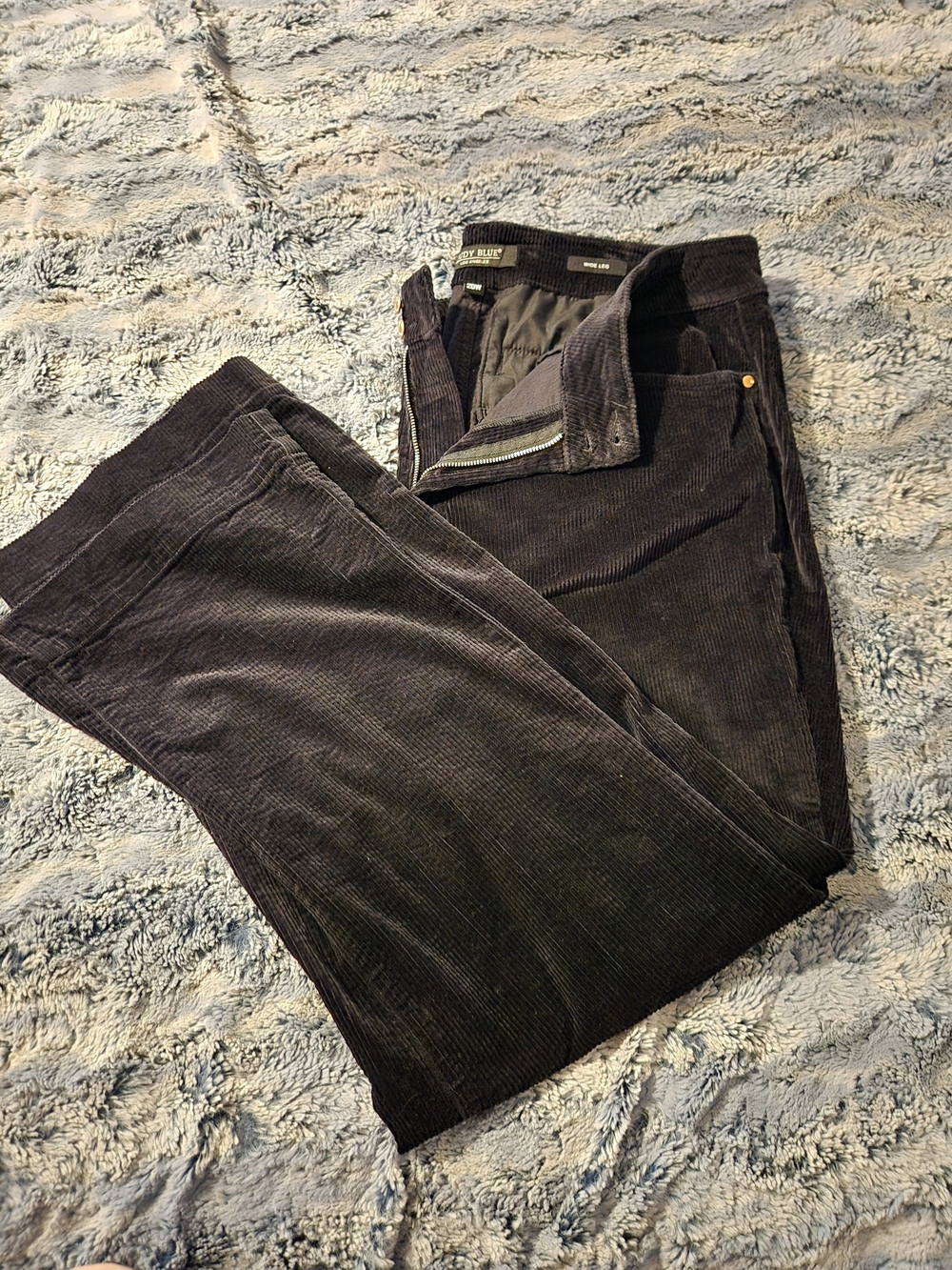 Judy Blue Black Corduroy Wide Leg Pants Plus Size 20W High Rise Stretch